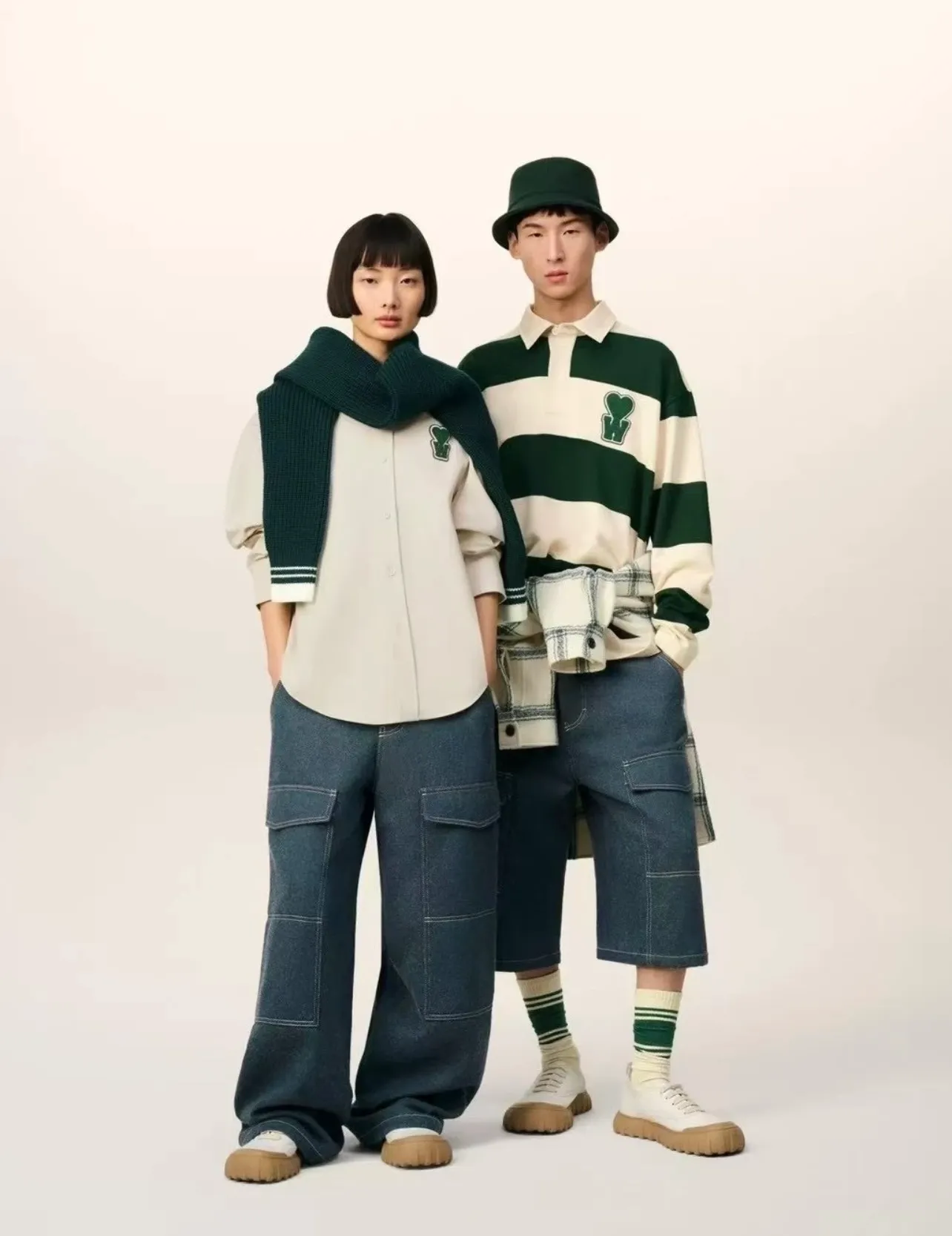 New Arrival In Stock❤️‍🔥 A 9007 #AM style French minimalist green striped lapel long-sleeved pullover Green striped S-XL size 6 A 9007 #22021003